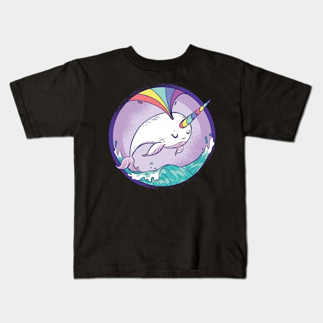 Rainbow Orca Kids T-Shirt by EarlAdrian